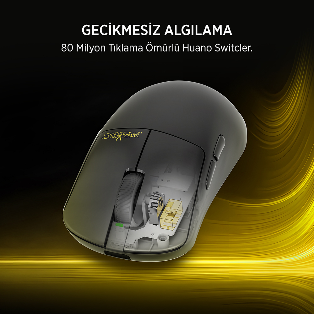 James Donkey JDM11 PAW3311 12.000DPI Triple Mode (Kablolu/Bluetooth/2.4G) Siyah Gaming Mouse