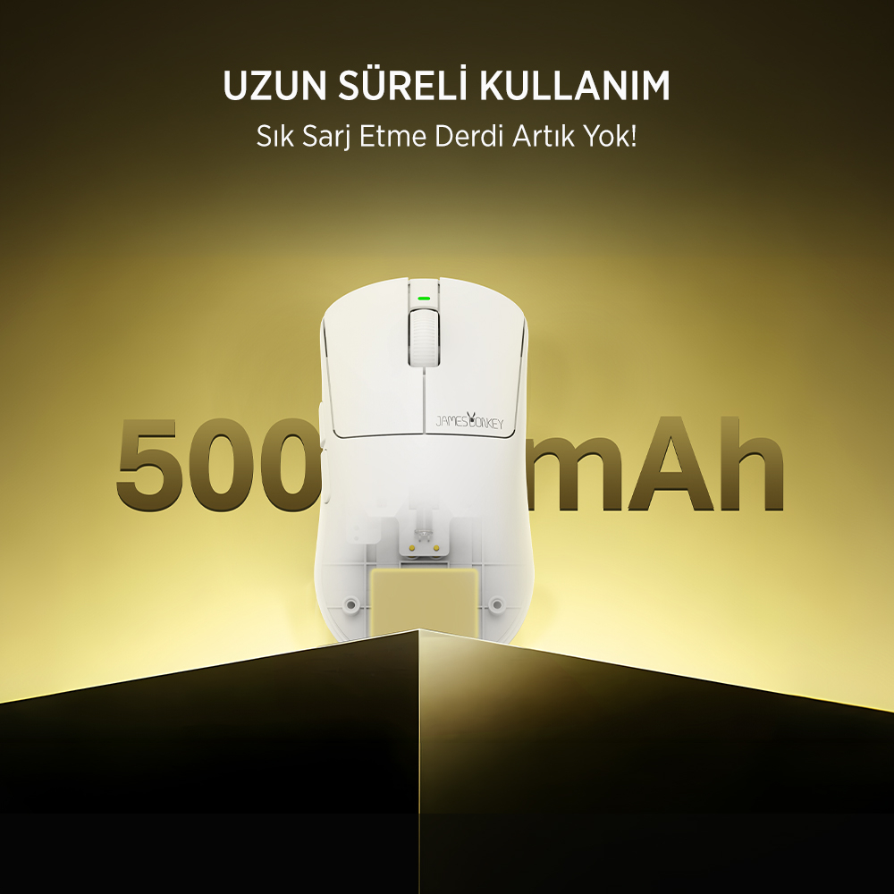 James Donkey JDM11 PAW3311 12.000DPI Triple Mode (Kablolu/Bluetooth/2.4G) Beyaz Gaming Mouse
