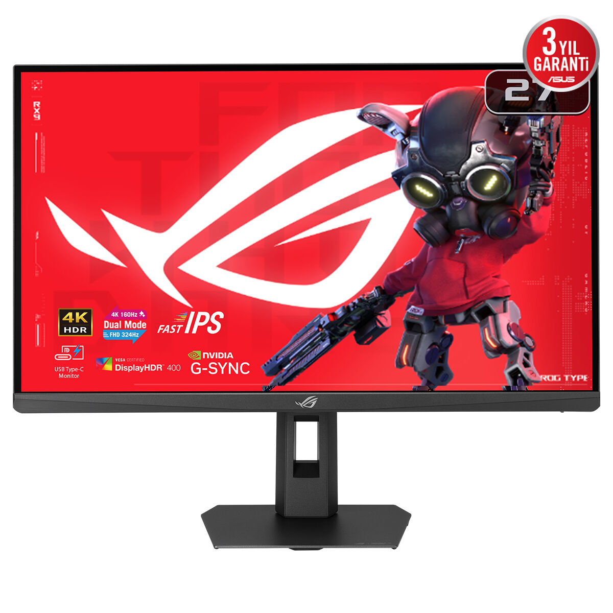 ASUS ROG STRIX XG27UCSR 27″  4K 160Hz | FHD 324Hz Dual Mode  0.03ms Pivot  FreeSync G-Sycn Uyumlu Fast IPS Gaming (Oyuncu) Monitör