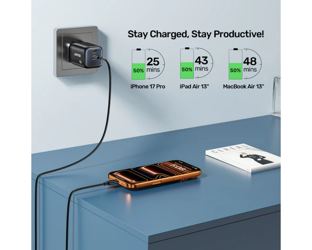 Unitek Zeno 45W GaN Şarj Cihazı (P1129ABK01-EU)