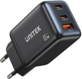 Unitek Zeno 65W 3 Portlu GaN Şarj Cihazı (P1130ABK01-EU)