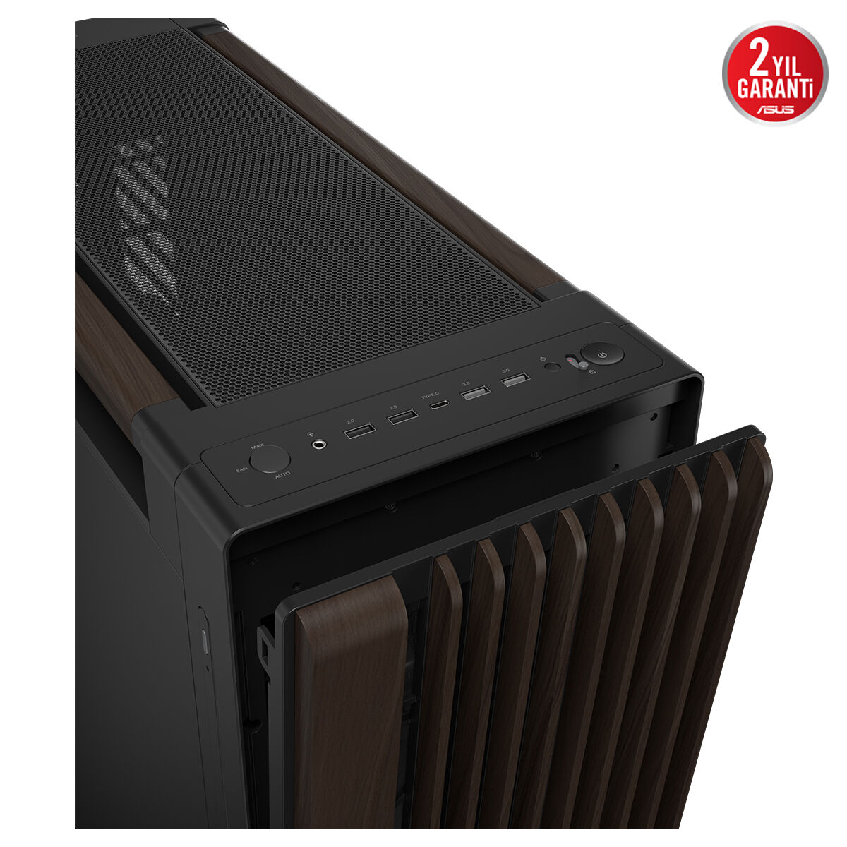 ASUS ProArt PA602 Walnut Wood Metal Modern Black Edition USB-C E-ATX Mid-Tower Gaming (Oyuncu) Kasası