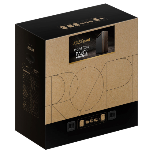 ASUS ProArt PA602 Walnut Wood Metal Modern Black Edition USB-C E-ATX Mid-Tower Gaming (Oyuncu) Kasası