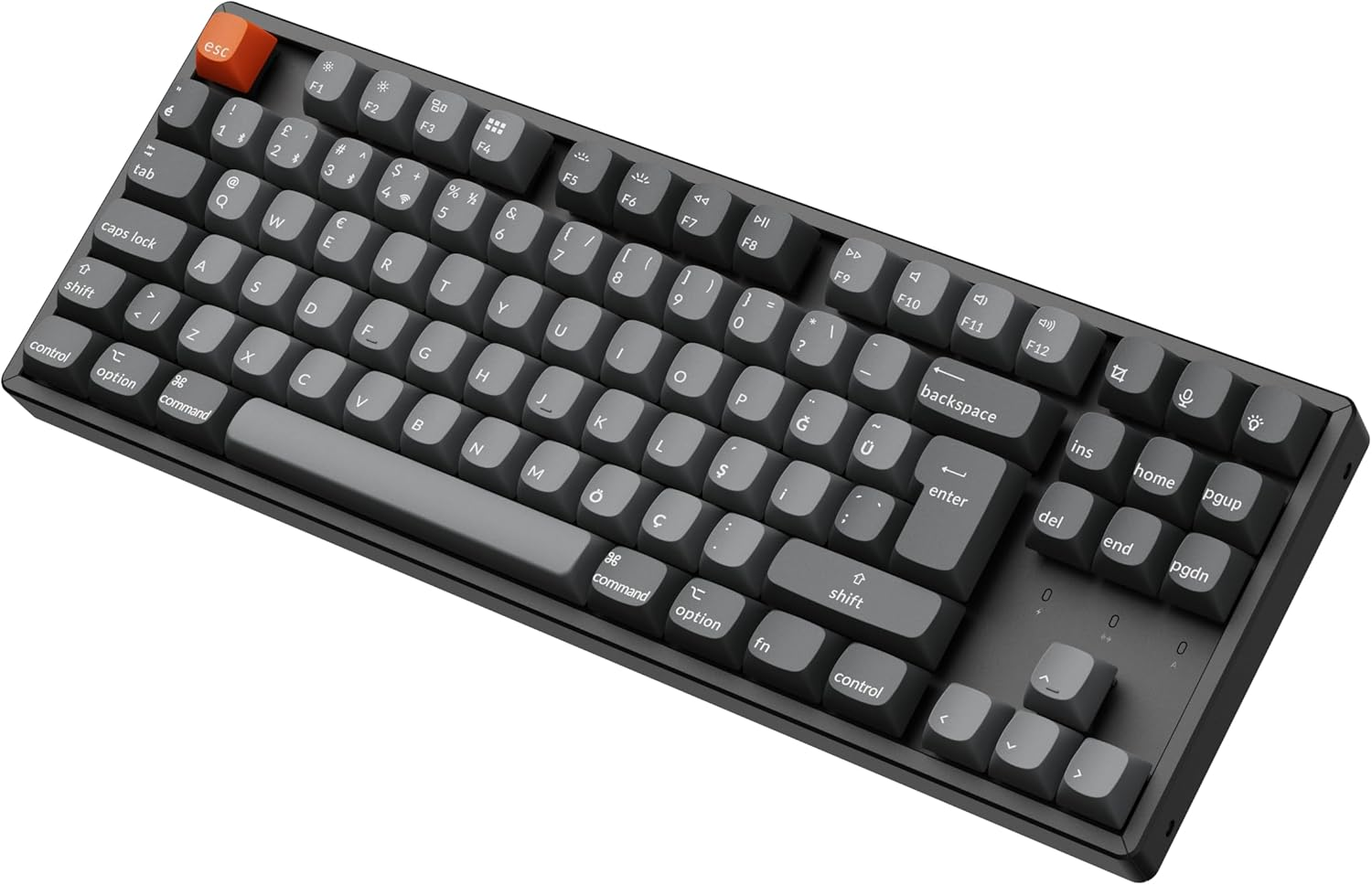 Keychron K8 Max %80 TKL  RGB Red Switch K8M-J1-TR Kablosuz Hotswap Türkçe Mekanik Karbon Siyah Gaming Klavye