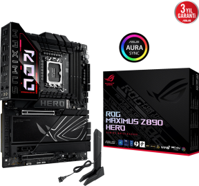 ASUS ROG MAXIMUS Z890 HERO Intel LGA1851 Z890 DDR5 8800+MHz(OC) ATX Gaming (Oyuncu) Anakart + ASUS ROG RYUO IV SLC 360 ARGB 360mm Siyah İşlemci Sıvı Soğutucu