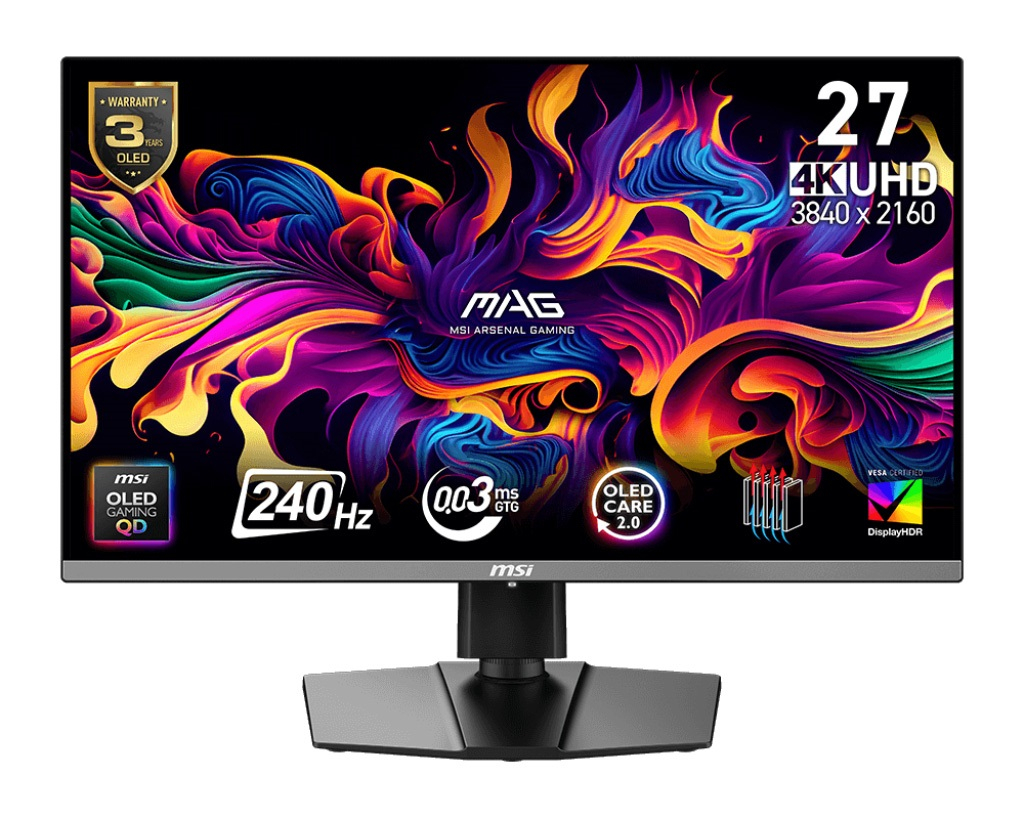 MSI MAG 272UP QD-OLED E16 26.5″ 165HZ 0.03ms G-SYNC FreeSync 4K UHD Gaming (Oyuncu) Monitör
