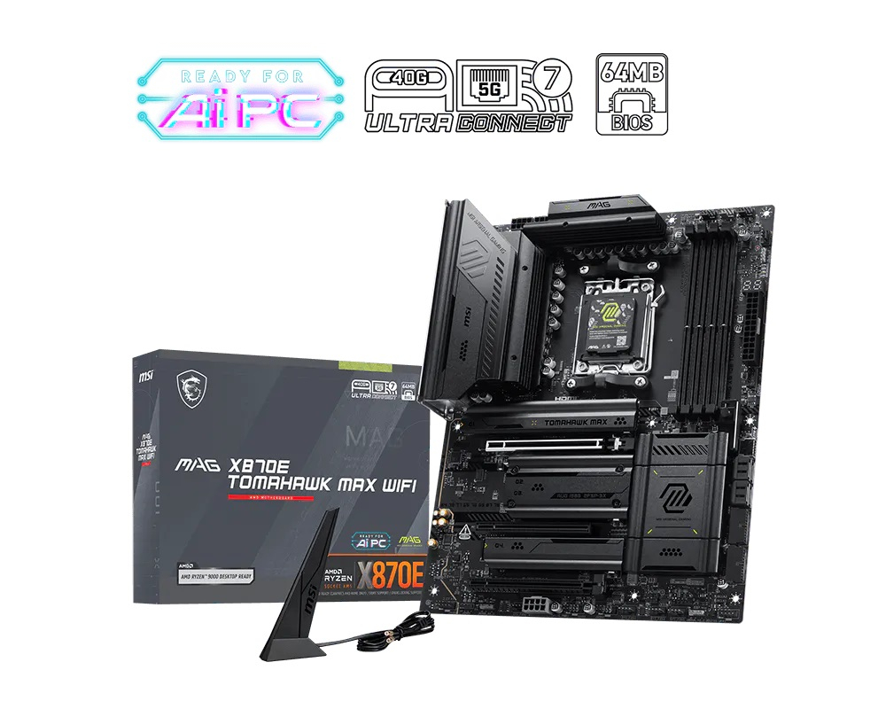MSI MAG X870E TOMAHAWK MAX WIFI AM5 DDR5 8400(OC)MHz ATX Gaming (Oyuncu) Anakart