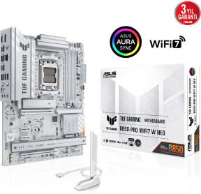 Asus TUF Gaming B850-PRO WIFI7 W NEO AMD B850 Soket AM5 DDR5 9000+MT/s(OC) Wi-Fi 7 ATX Anakart (90MB1NW0-M0EAY0)