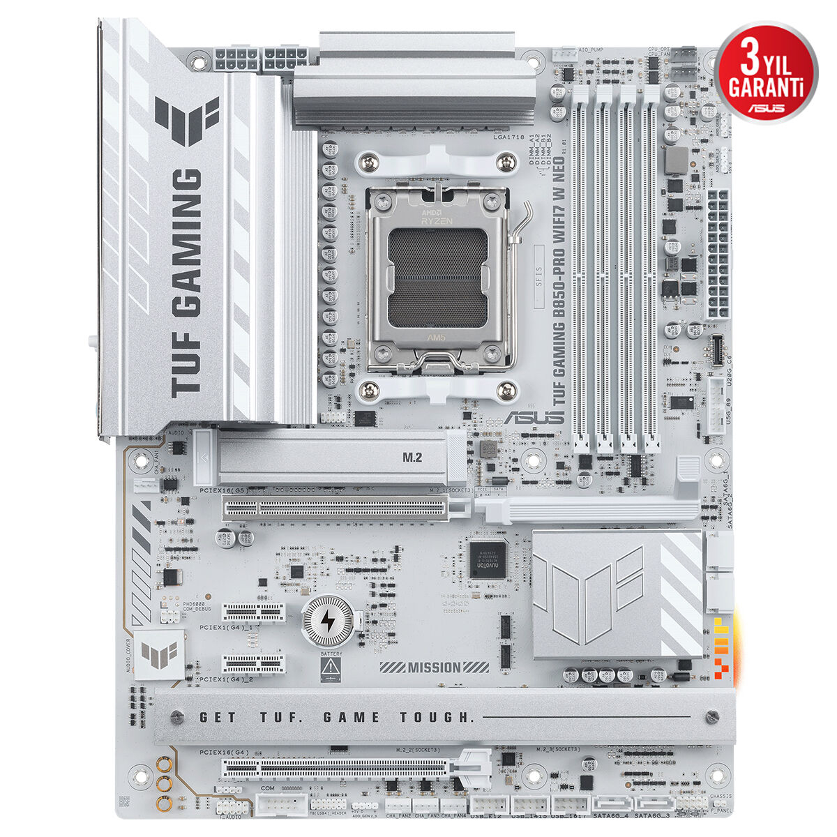 Asus TUF Gaming B850-PRO WIFI7 W NEO AMD B850 Soket AM5 DDR5 9000+MT/s(OC) Wi-Fi 7 ATX Anakart (90MB1NW0-M0EAY0)