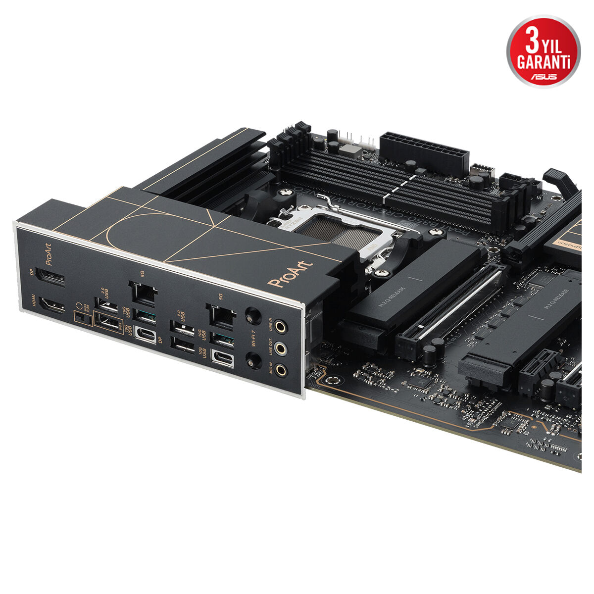 ASUS PROART B850-CREATOR WIFI NEO AMD B850 Soket AM5 DDR5 9000+MT/s(OC) Wi-Fi 7 ATX Anakart (90MB1P60-M0EAY0)