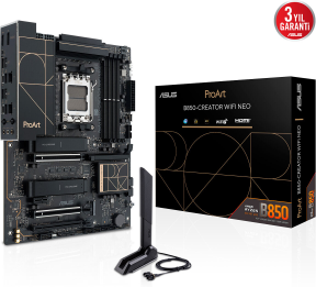 ASUS PROART B850-CREATOR WIFI NEO AMD B850 Soket AM5 DDR5 9000+MT/s(OC) Wi-Fi 7 ATX Anakart (90MB1P60-M0EAY0)