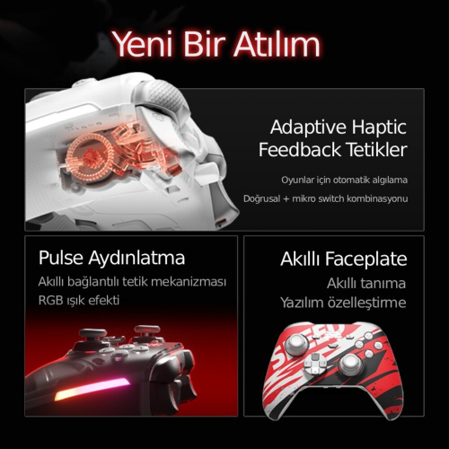 BEITONG KP70 Kablosuz Beyaz Gamepad (2.4G, Bluetooth, Kablolu)