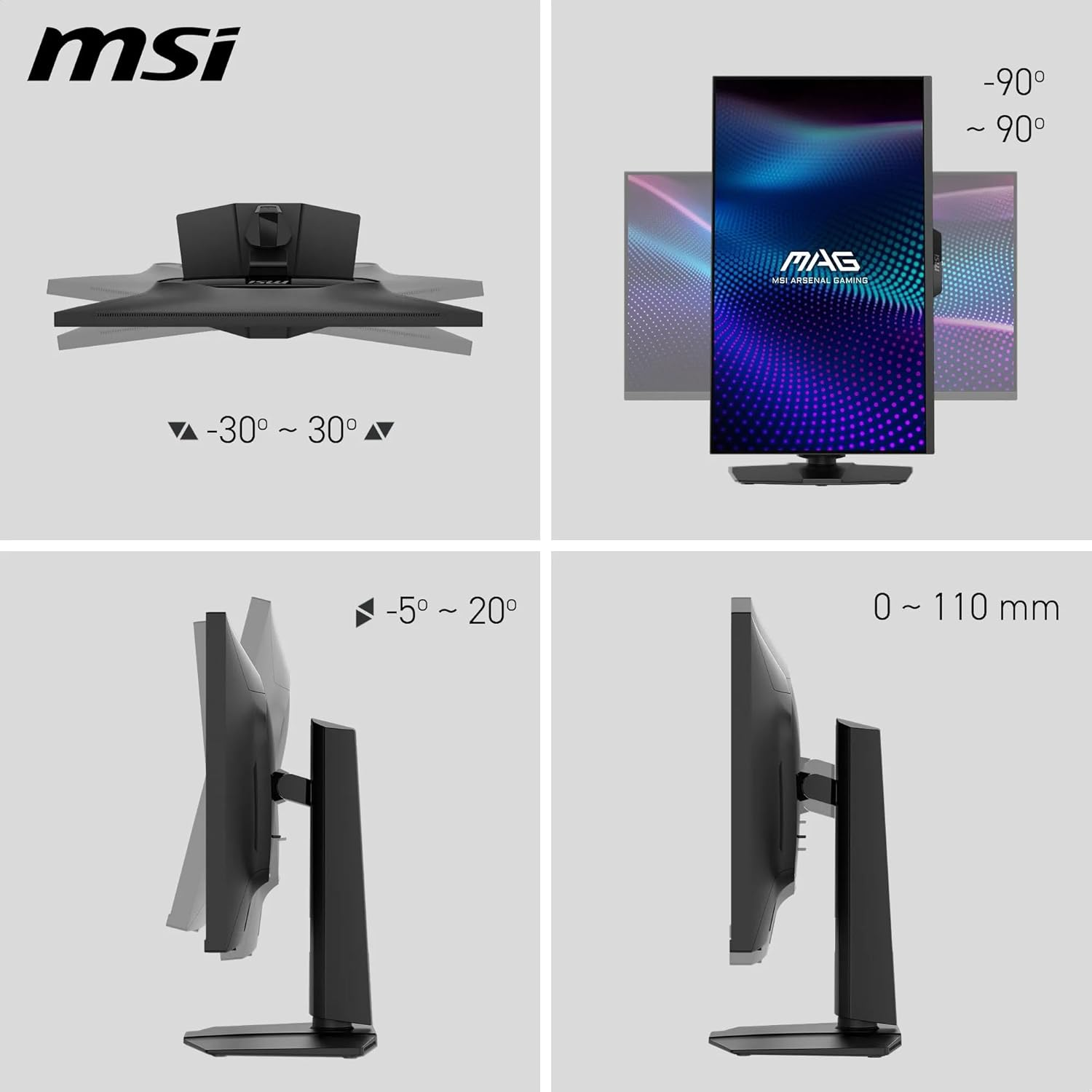 MSI MAG 274QPF X30MV 27″ 300Hz 0.5ms 2K WQHD Adaptive Sync Rapid VA Pivot Gaming Monitör