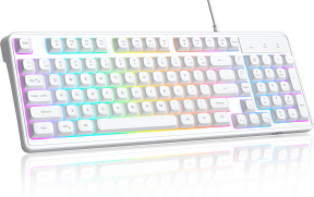 MageGee GK980 98 Tuş RGB Kablolu Membran Gaming Beyaz Klavye