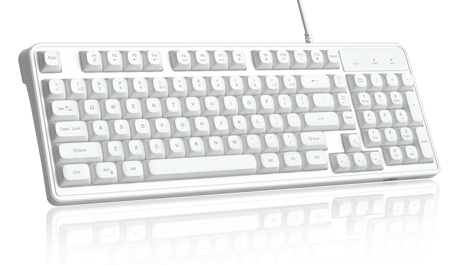 MageGee GK980 98 Tuş RGB Kablolu Membran Gaming Beyaz Klavye