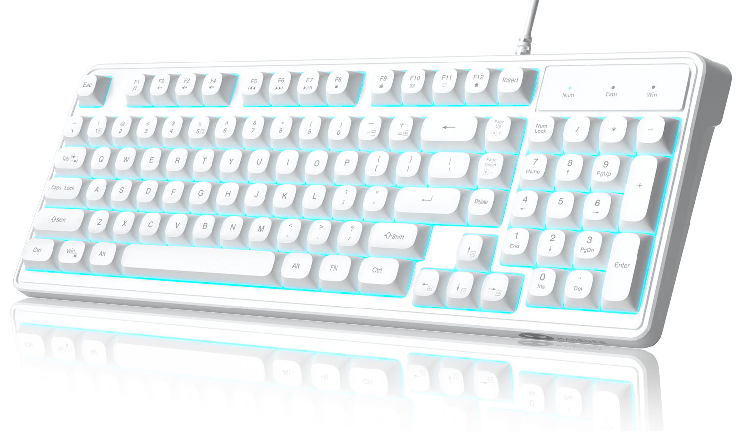 MageGee GK980 98 Tuş RGB Kablolu Membran Gaming Beyaz Klavye
