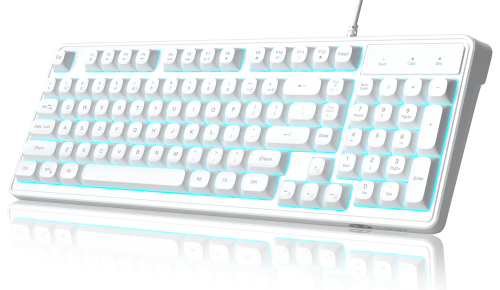 MageGee GK980 98 Tuş RGB Kablolu Membran Gaming Beyaz Klavye
