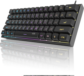 MageGee TS91 61 Tuş RGB Kablolu Membran Türkçe Q Siyah Gaming Klavye