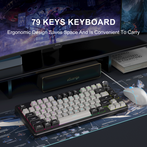 MageGee TS75 %75 Siyah 79 Tuş RGB Kablolu Membran Gaming Klavye