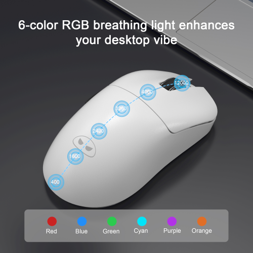 MageGee Scout 12.000DPI Triple Mode (Kablolu/Bluetooth/2.4G) Beyaz Gaming Mouse
