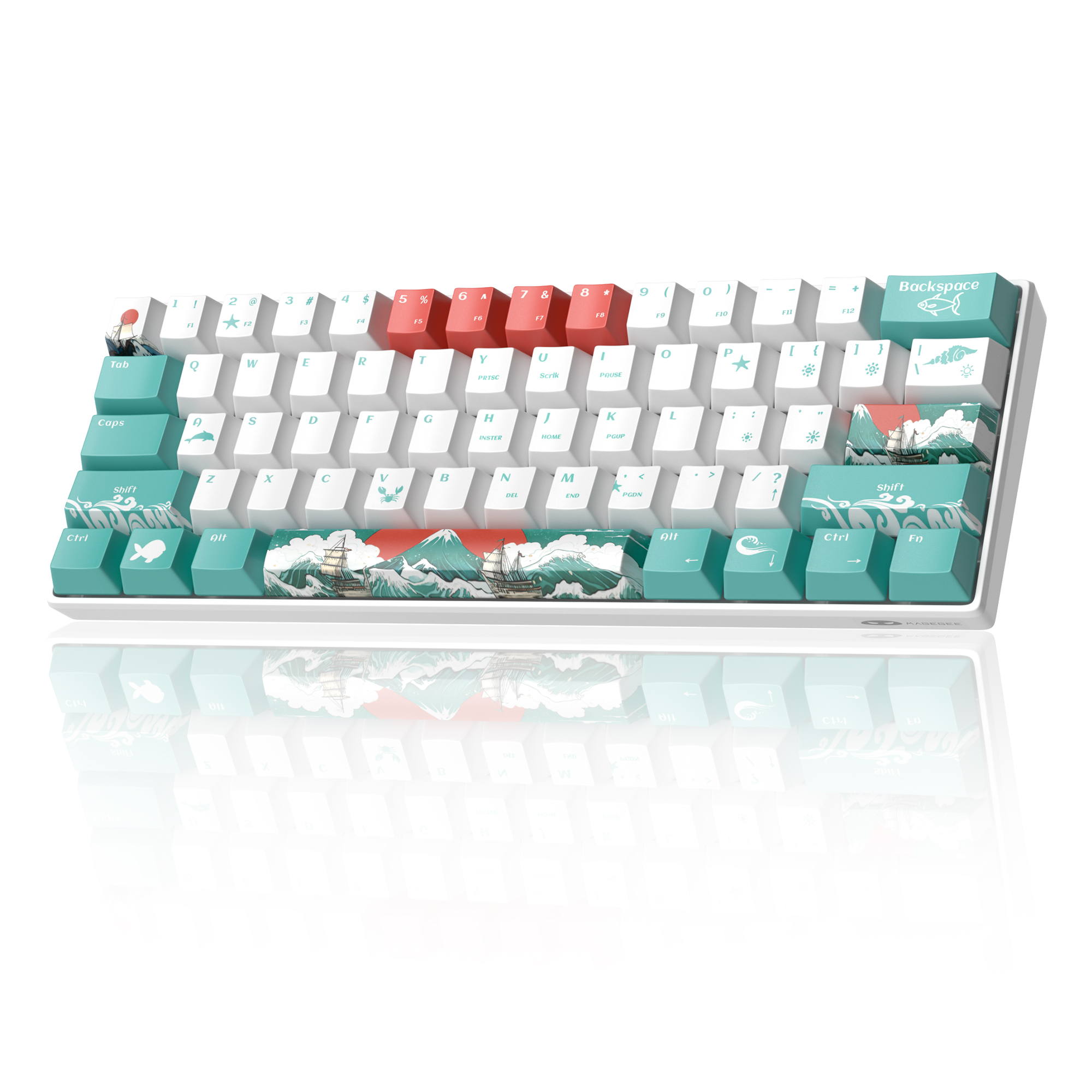MageGee Star61 Waves %60 Hot-Swap Kablolu Mekanik Beyaz Gaming Klavye