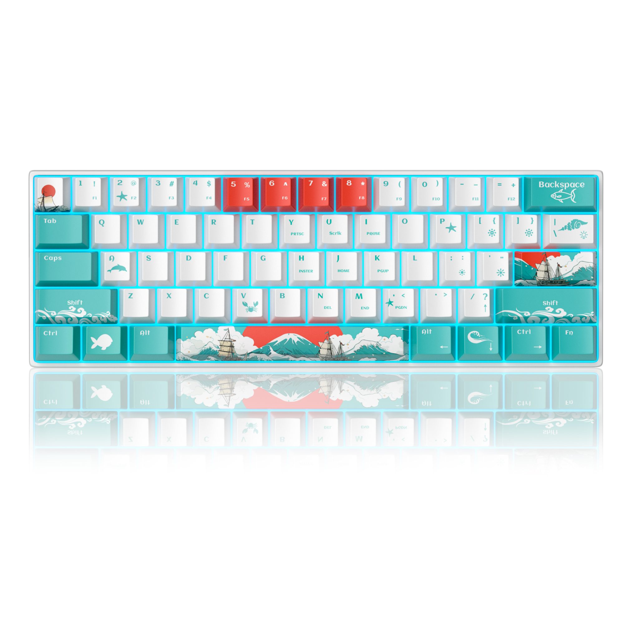MageGee Star61 Waves %60 Hot-Swap Kablolu Mekanik Beyaz Gaming Klavye