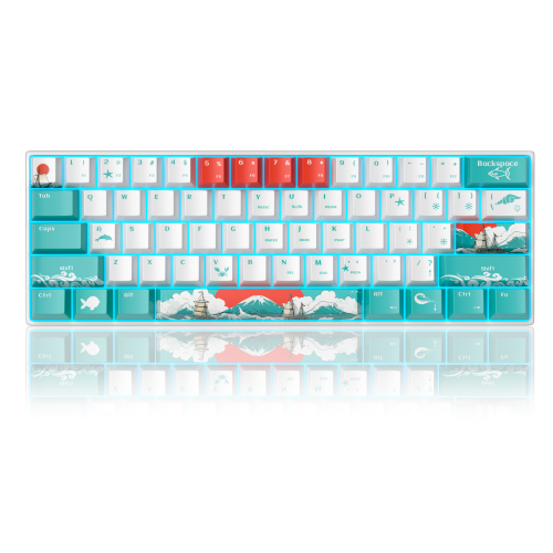 MageGee Star61 Waves %60 Hot-Swap Kablolu Mekanik Beyaz Gaming Klavye