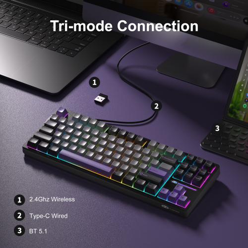 MageGee Light87 87 Tuş RGB Hot-Swap Kablolu Mekanik Siyah Gaming Klavye