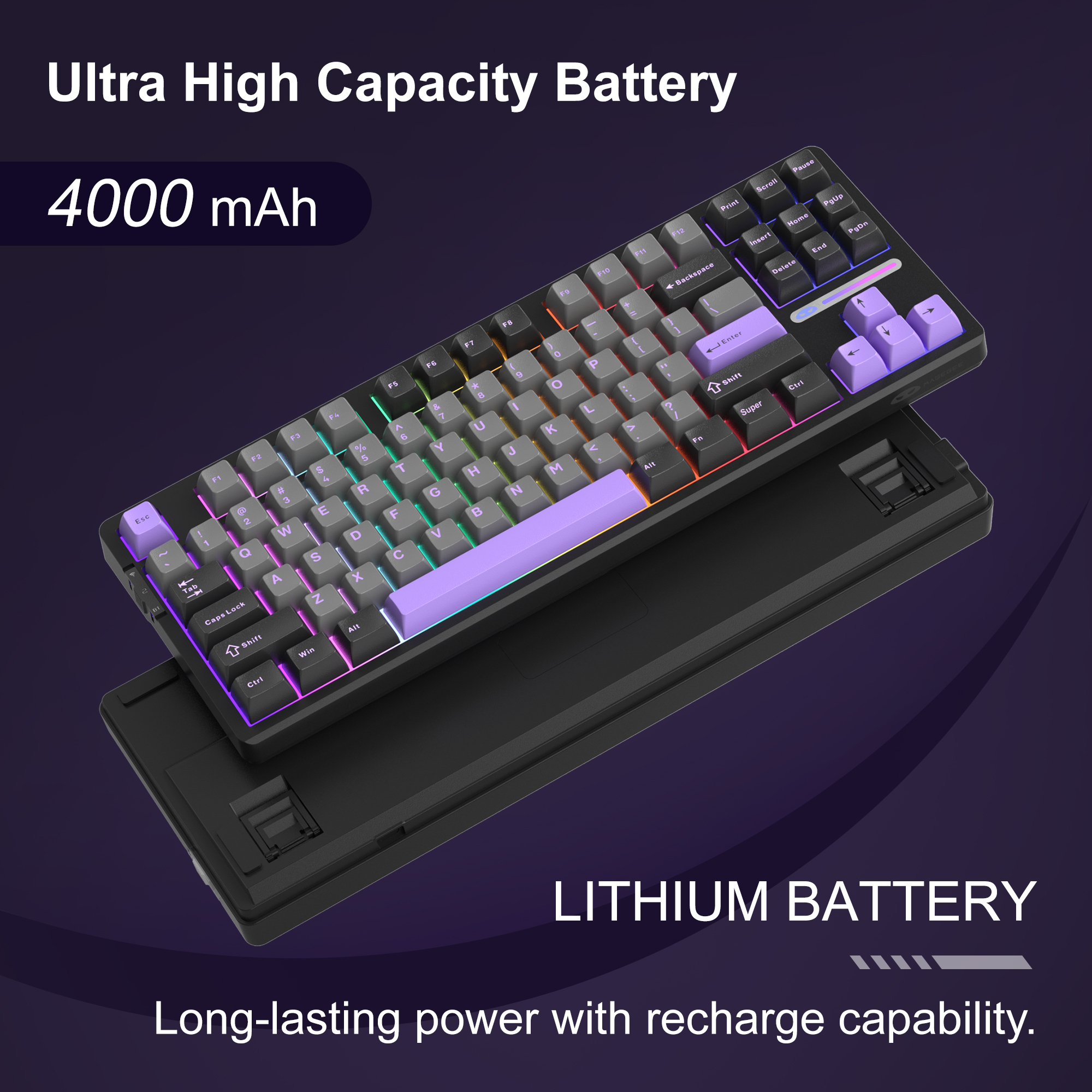 MageGee Light87 87 Tuş RGB Hot-Swap Kablolu Mekanik Siyah Gaming Klavye