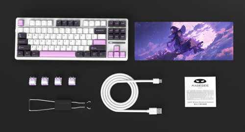MageGee Light87 87 Tuş RGB Hot-Swap Kablolu Mekanik Beyaz Gaming Klavye