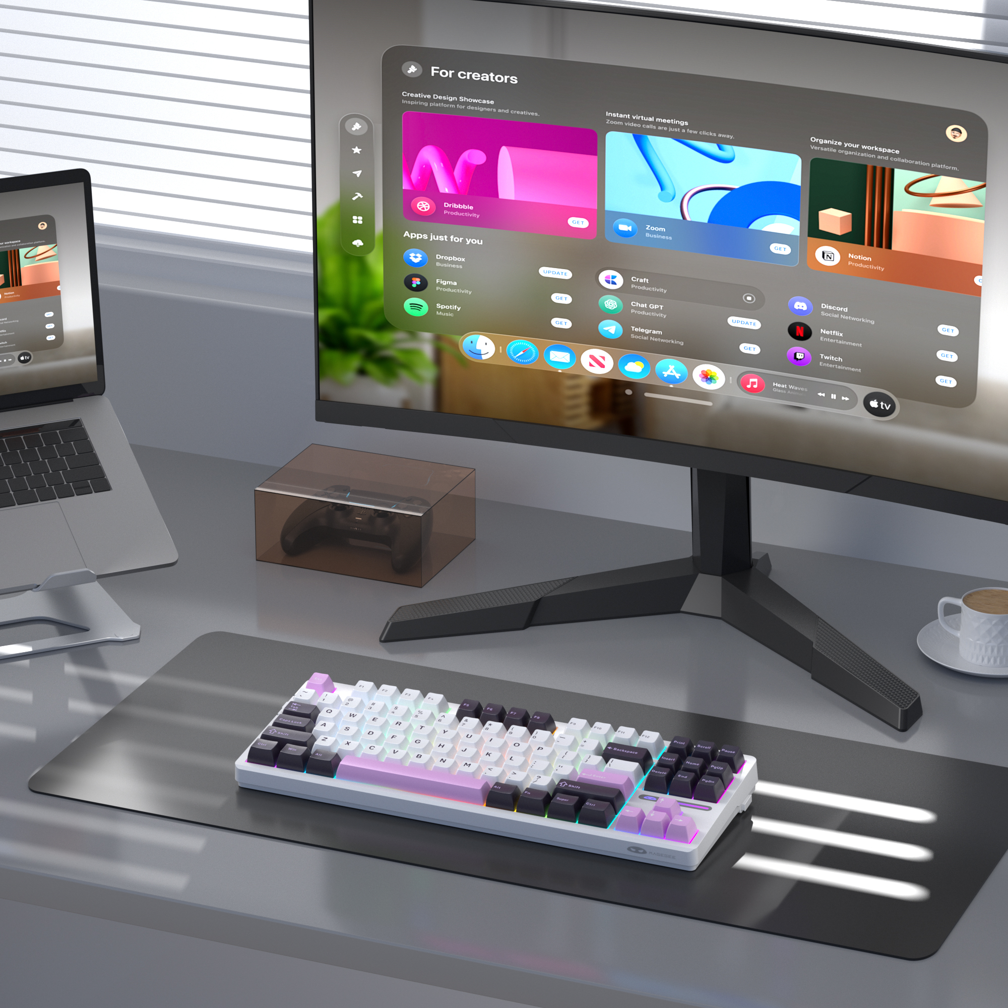 MageGee Light87 87 Tuş RGB Hot-Swap Kablolu Mekanik Beyaz Gaming Klavye