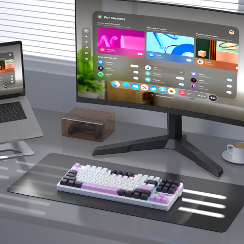 MageGee Light87 87 Tuş RGB Hot-Swap Kablolu Mekanik Beyaz Gaming Klavye