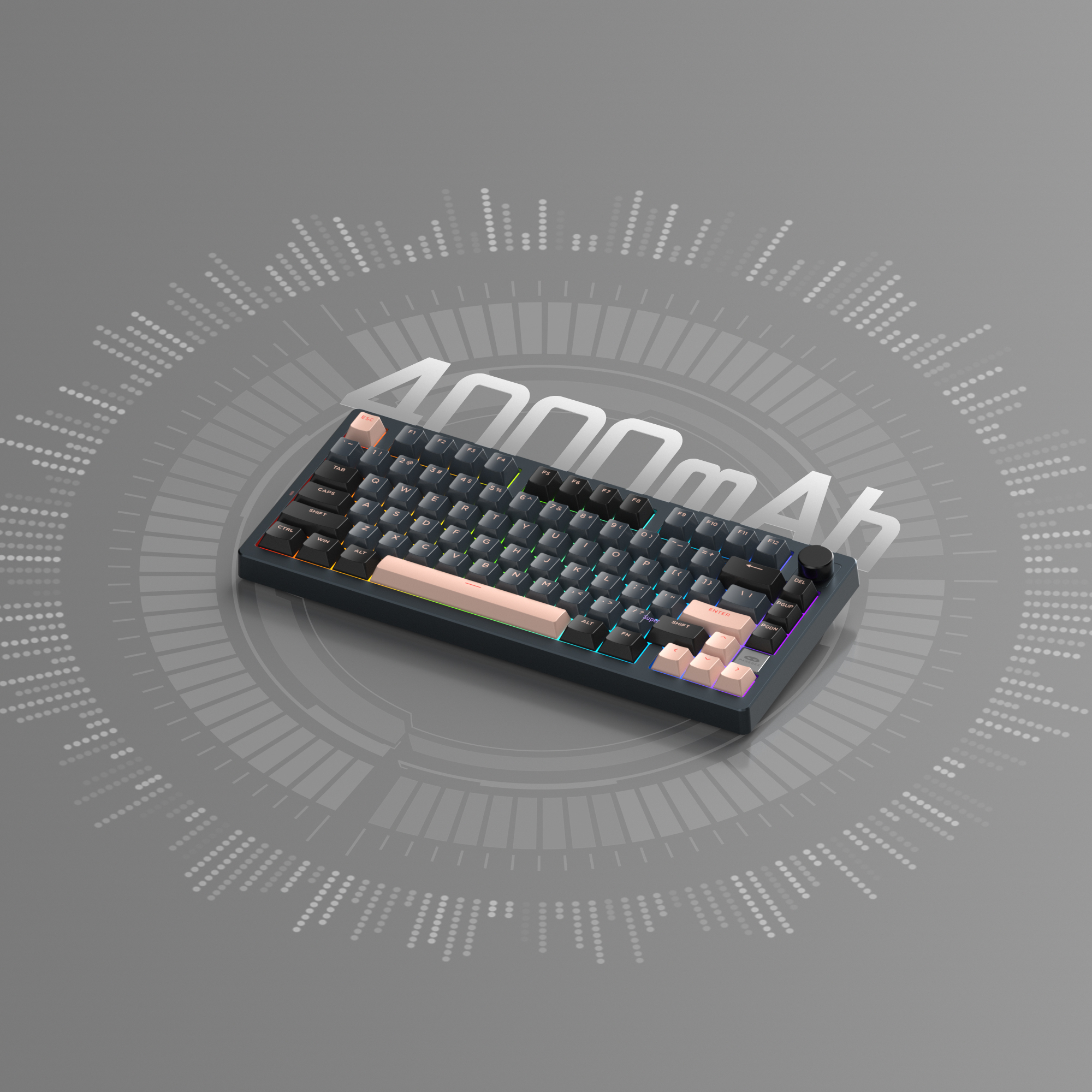 MageGee Light75 Tri-Mode RGB Hot-Swap Mekanik Siyah Gaming Klavye