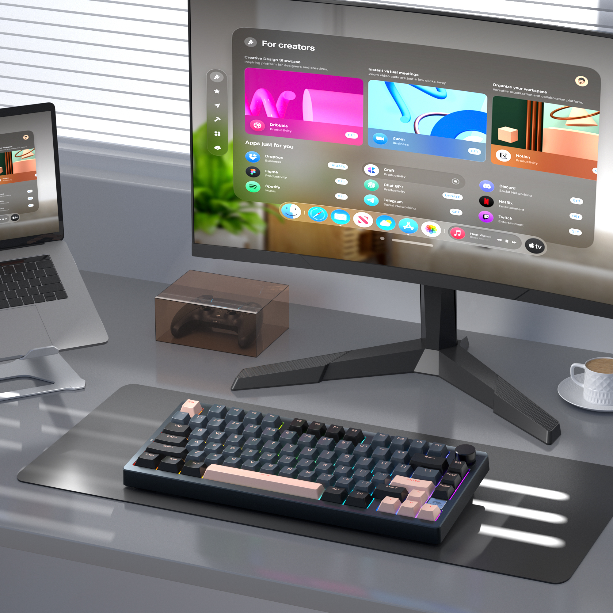 MageGee Light75 Tri-Mode RGB Hot-Swap Mekanik Siyah Gaming Klavye