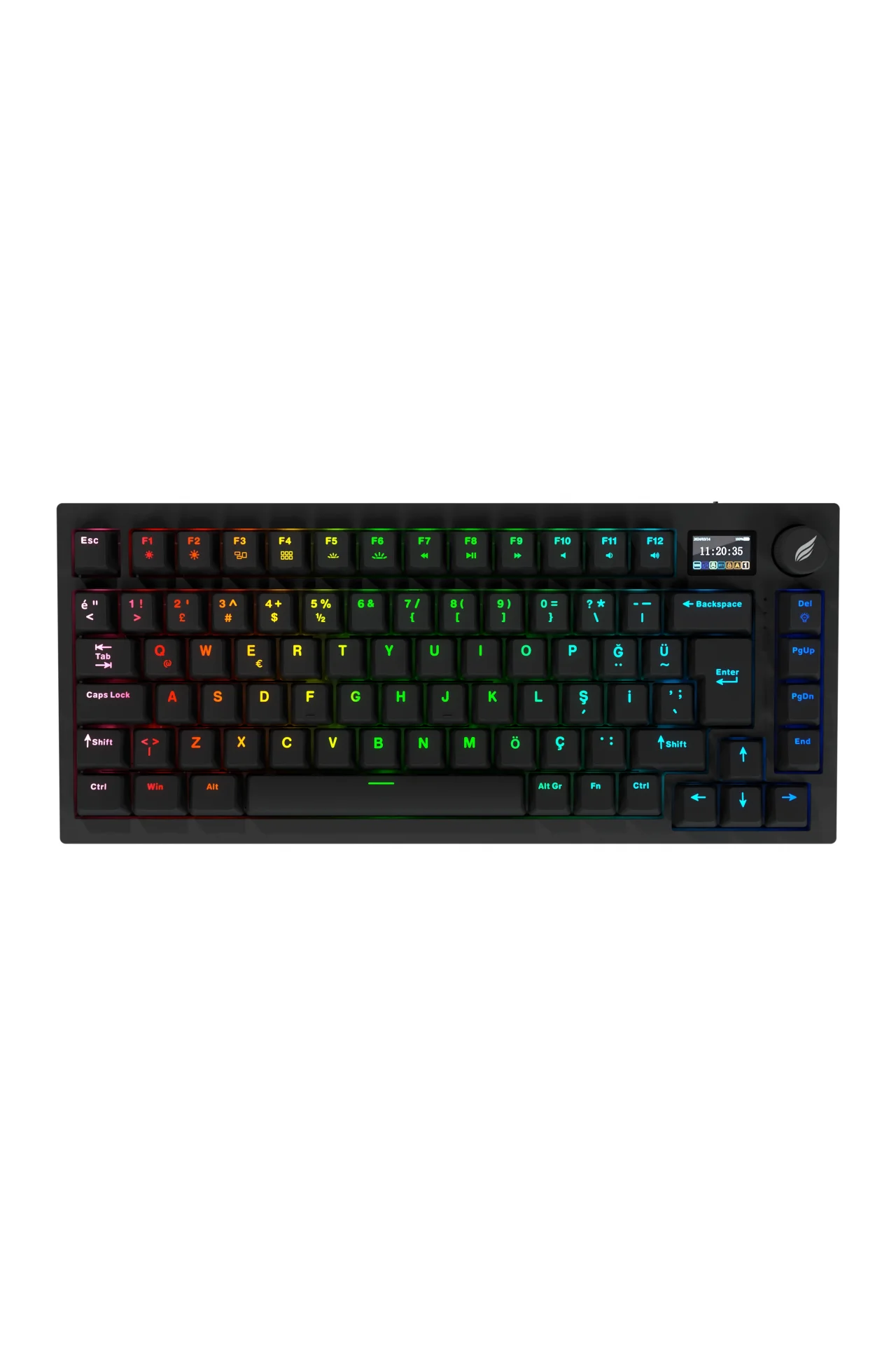 Hawk HK520 Mekanik Prelubed Switch RGB Tri-Mode Kablosuz/Bluetooth %75 Full Türkçe Gaming Klavye