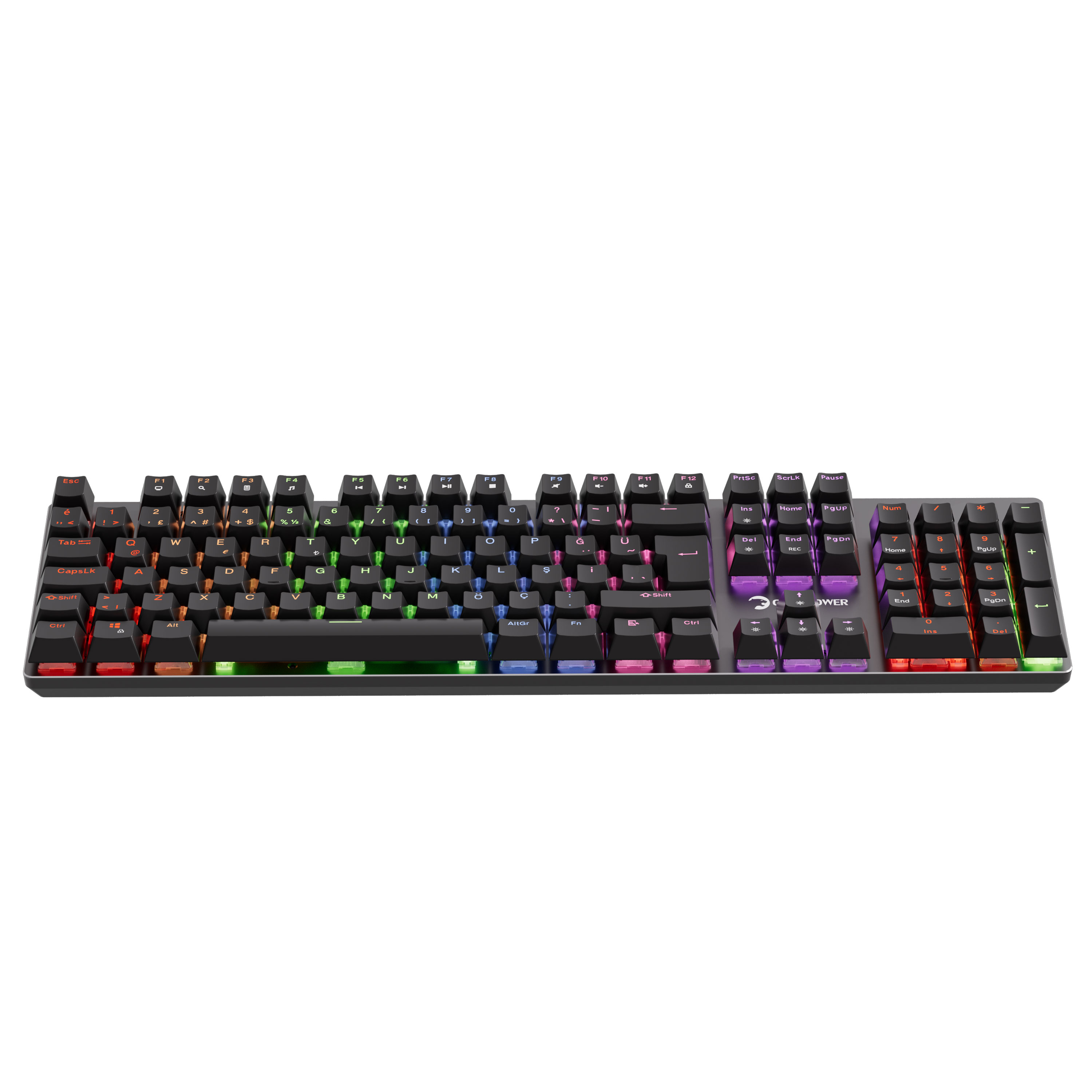 GamePower Ogre RGB 60M Blue Switch Türkçe Q USB Mekanik Gaming Klavye