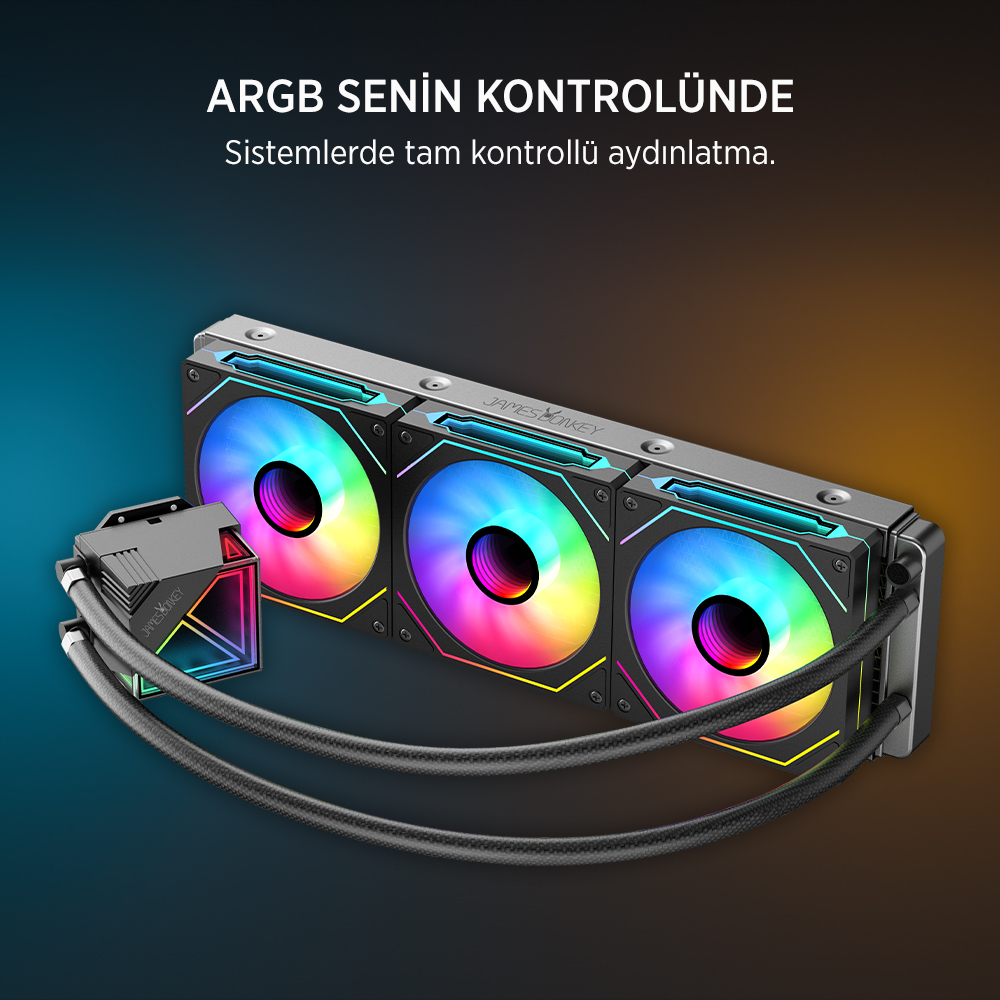James Donkey Lugis JDC360 ARGB 360mm Sıvı İşlemci Soğutucu AM5 ve LGA1700 Uyumlu