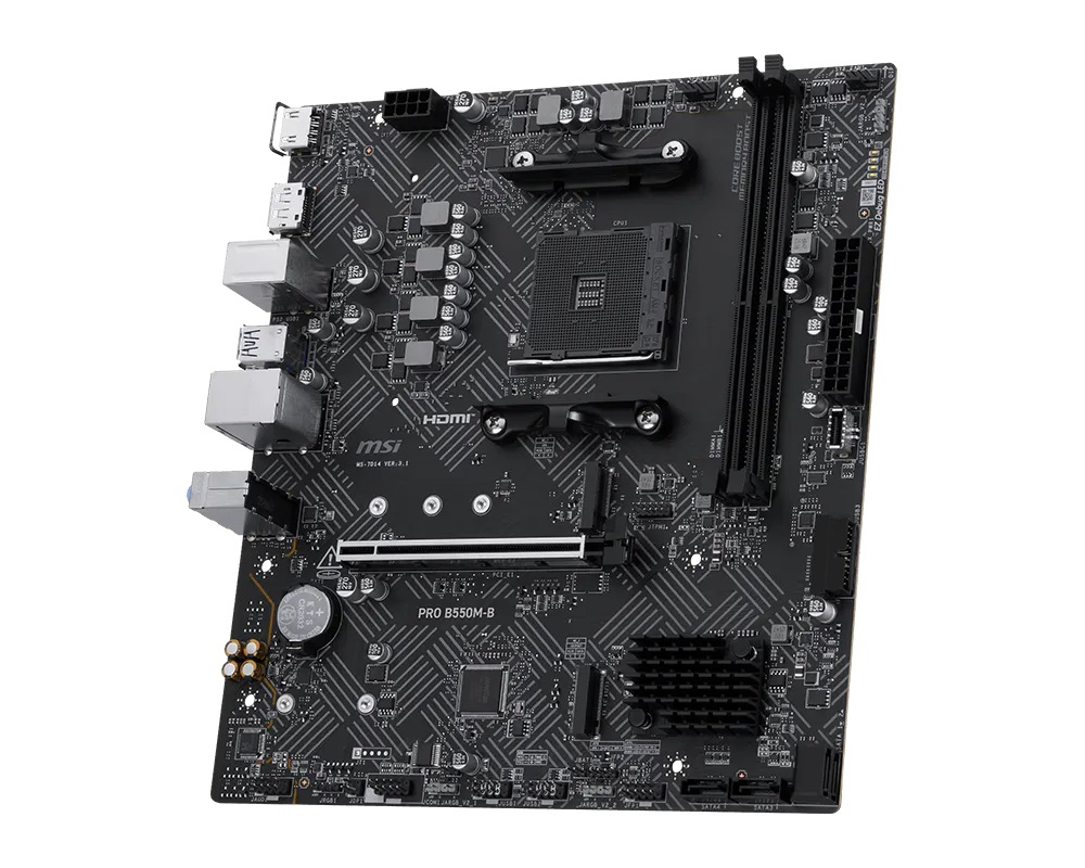 MSI Pro B550M-B AM4 DDR4 4600(OC) HDMI DP 2x M.2 Gaming (Oyuncu) Anakart