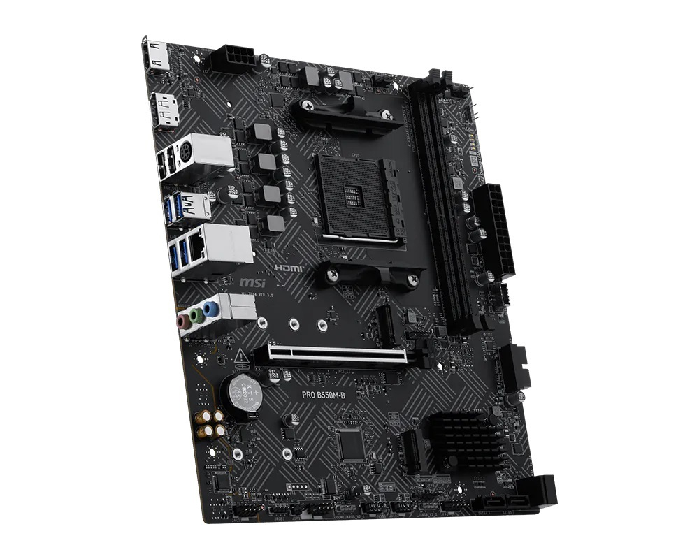 MSI Pro B550M-B AM4 DDR4 4600(OC) HDMI DP 2x M.2 Gaming (Oyuncu) Anakart