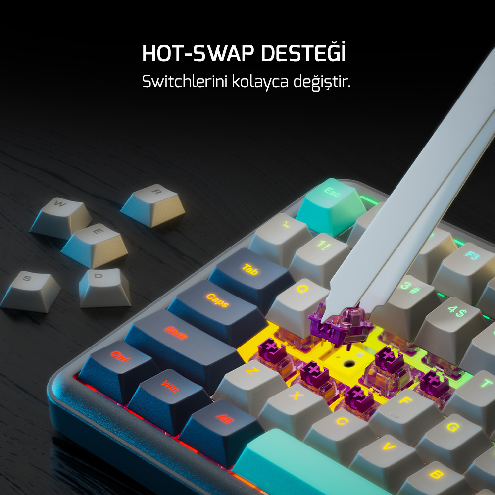 GamePower Zoom RGB Kablolu Mekanik Siyah Gaming Klavye