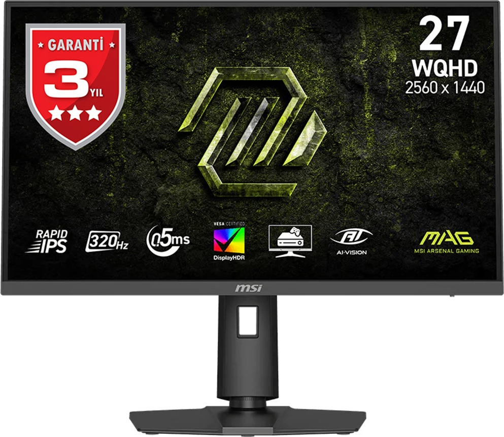 MSI MAG 274QPF X32 27″ 320Hz 0.5ms 2K AdaptiveSync HDR400 Pivot WQHD Rapid IPS Gaming Monitör
