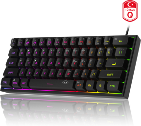 MageGee TS91 61 Tuş RGB Kablolu Siyah Membran Türkçe Q Gaming Klavye