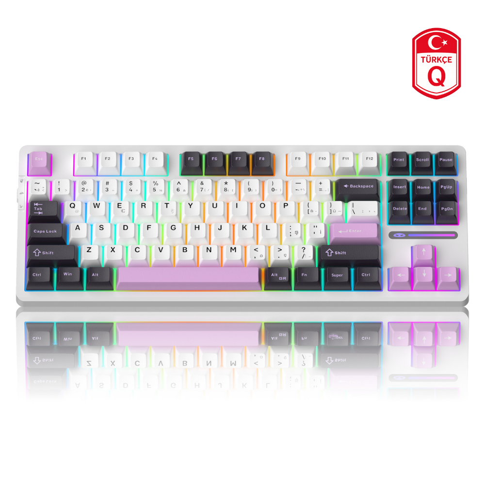 MageGee Light87 87 Tuş RGB Hot-Swap Kablolu Mekanik Beyaz Gaming Klavye