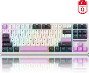 MageGee Light87 87 Tuş RGB Hot-Swap Kablolu Mekanik Beyaz Gaming Klavye