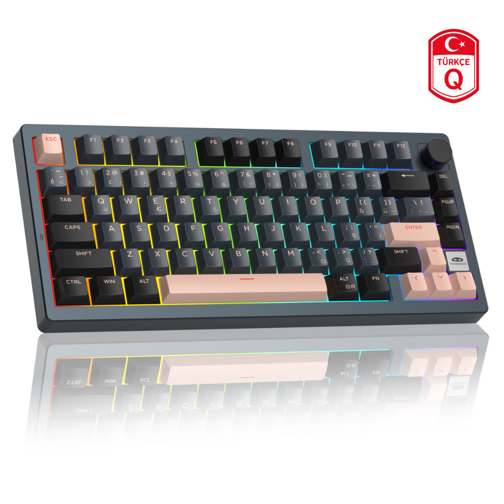 MageGee Light75 Tri-Mode RGB Hot-Swap Mekanik Siyah Gaming Klavye