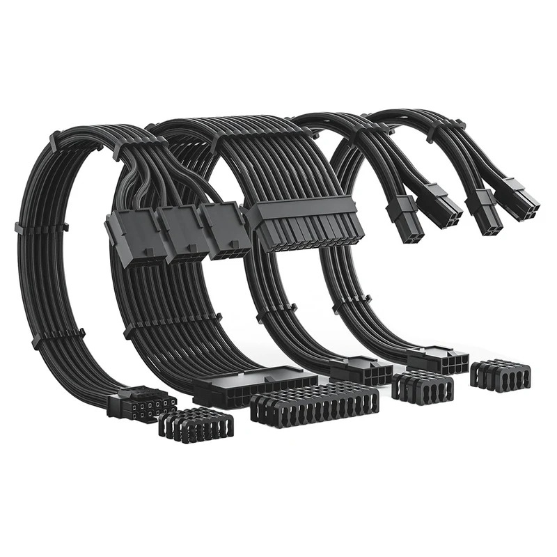 AsiaHorse 12VHPWR PCIE5.0 3X8Pin PSU Cable Siyah