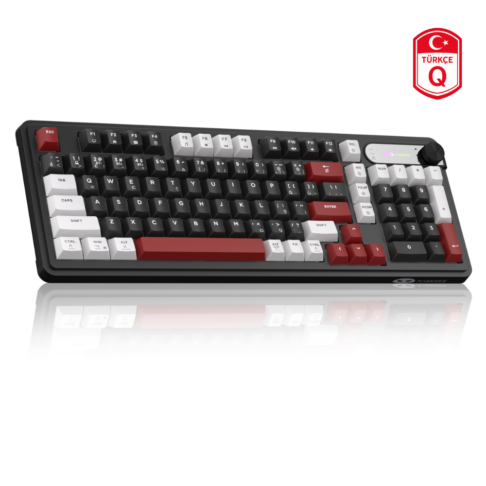 MageGee GK960 Tri-Mode RGB Membran Beyaz Gaming Klavye