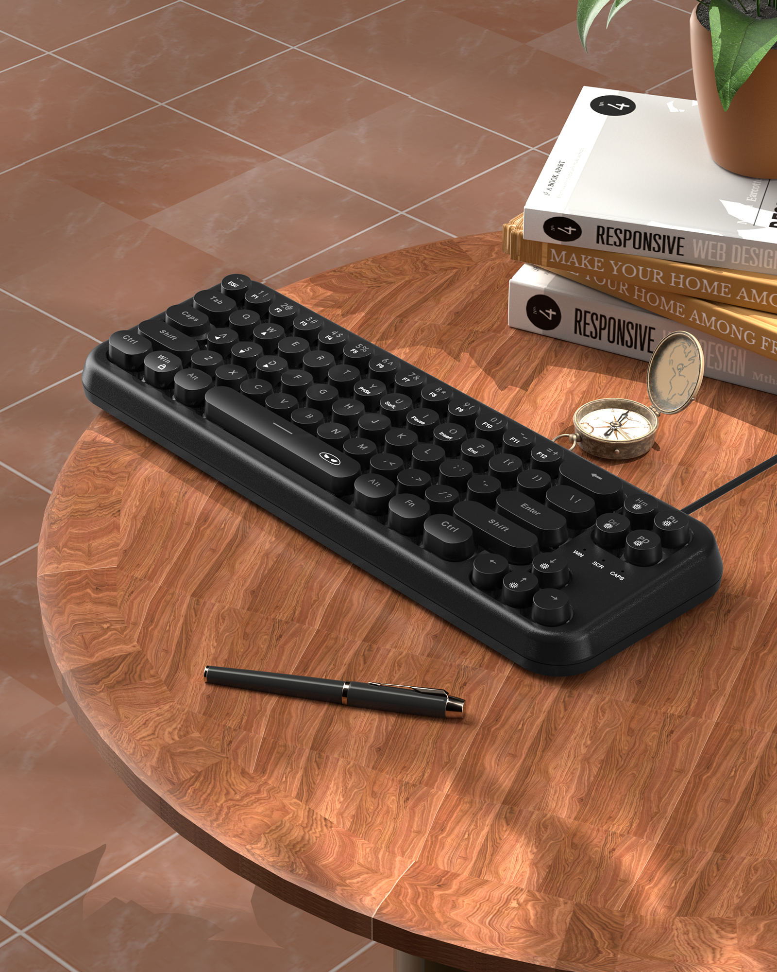  MageGee TS91 Round 61 Tuş RGB Kablolu Membran Türkçe Q Siyah Gaming Klavye