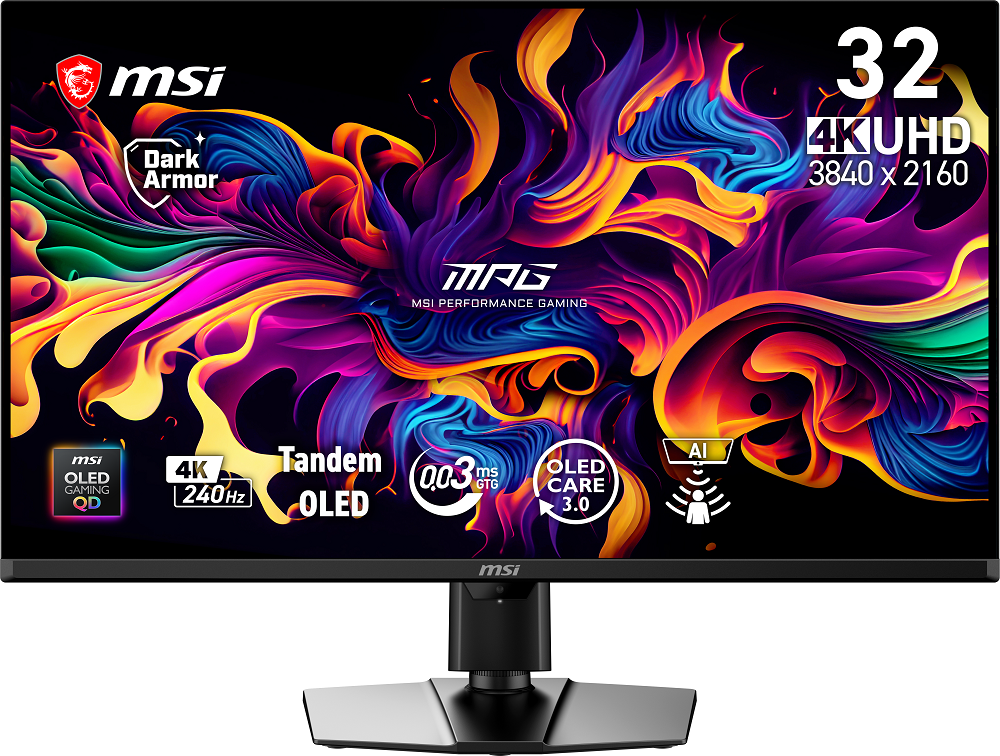 MSI MPG 322UR QD-OLED X24 31.5″ 240Hz 0.03 ms HDMI DP 4K UHD FreeSync Premium Pro QD-OLED Gaming Monitör