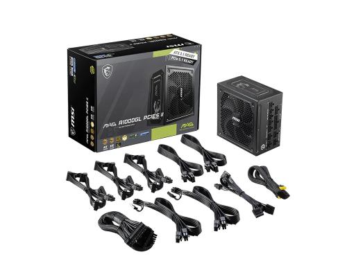MSI MAG A1000GL PCIE5 II Siyah 1000W 80+ Gold Full Modüler Power Supply